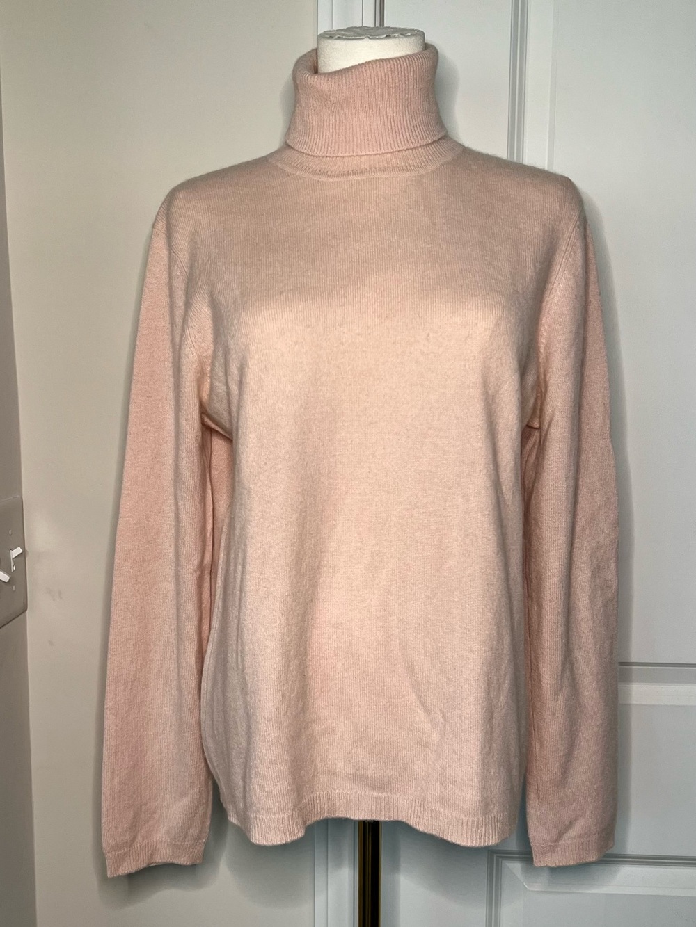 LRL Ralph Lauren Pullover Sweater Womens L Pink 100% Cashmere Turtleneck Casual